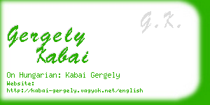gergely kabai business card